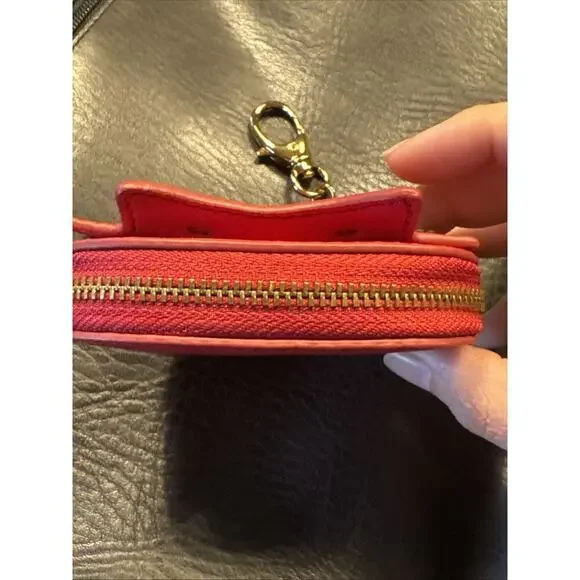 Fossil RED DRAGON 4” Sofia Coin Pouch LLUNAR ROCK Brand New Zip Gold Chain RARE - Picture 9 of 14